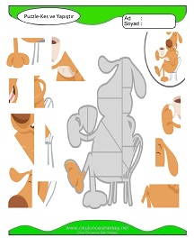 Puzzle Kes Yapıştır Çalışma Sayfaları
